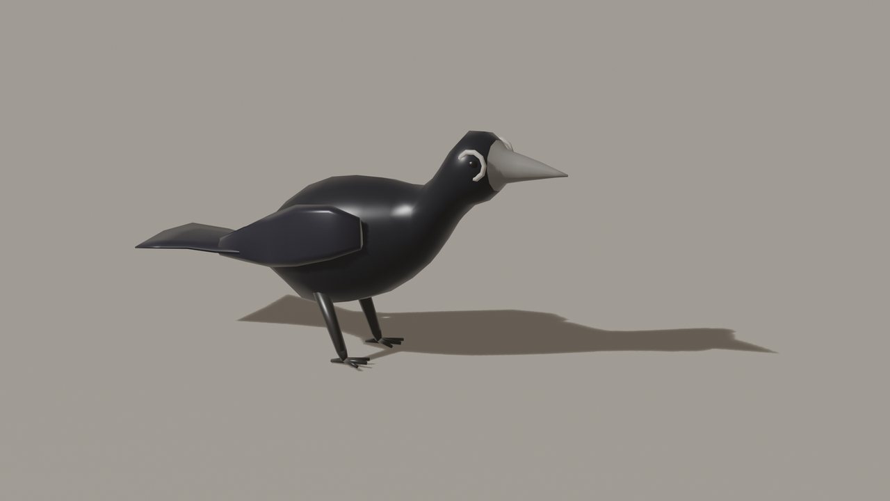 A glossy black rook with a pale bare face at the base of its grey bill, standing side-on.