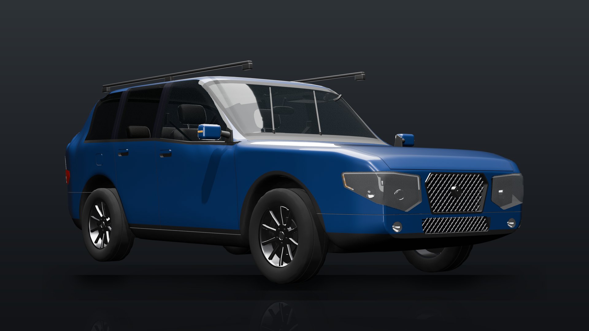 The Osaku Tarn in Reservoir Blue, a three-quarter front view.