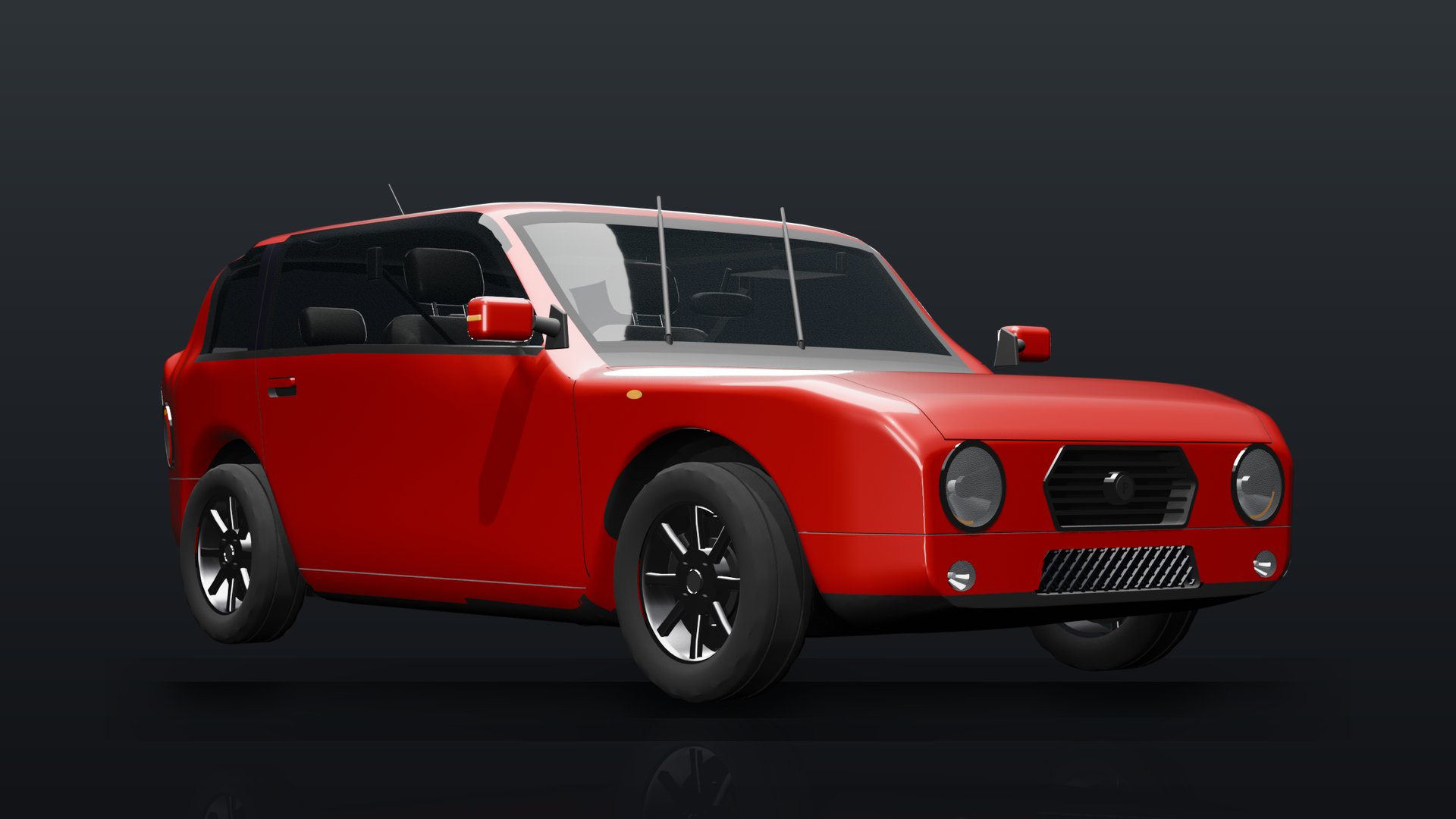 The Pipsley Tiddler in Postbox Red, a three-quarter front view.